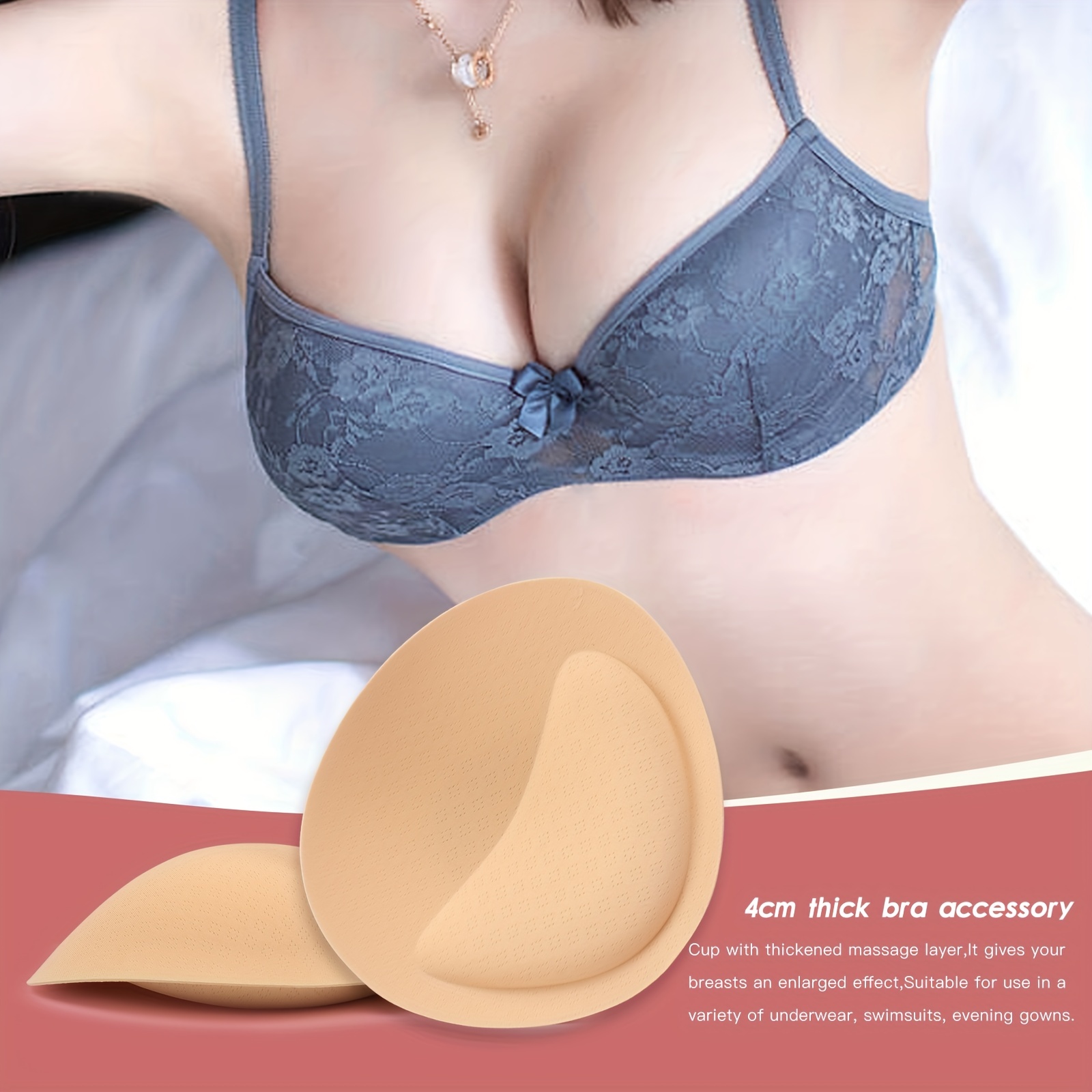 2pcs/set Women's Thin Round Breast Pads Insert Pads For Bra Cups
