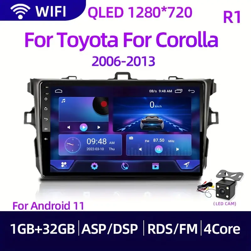 Corolla 2006 2013 1gb+32gb 9''work Android 11 Car - Temu