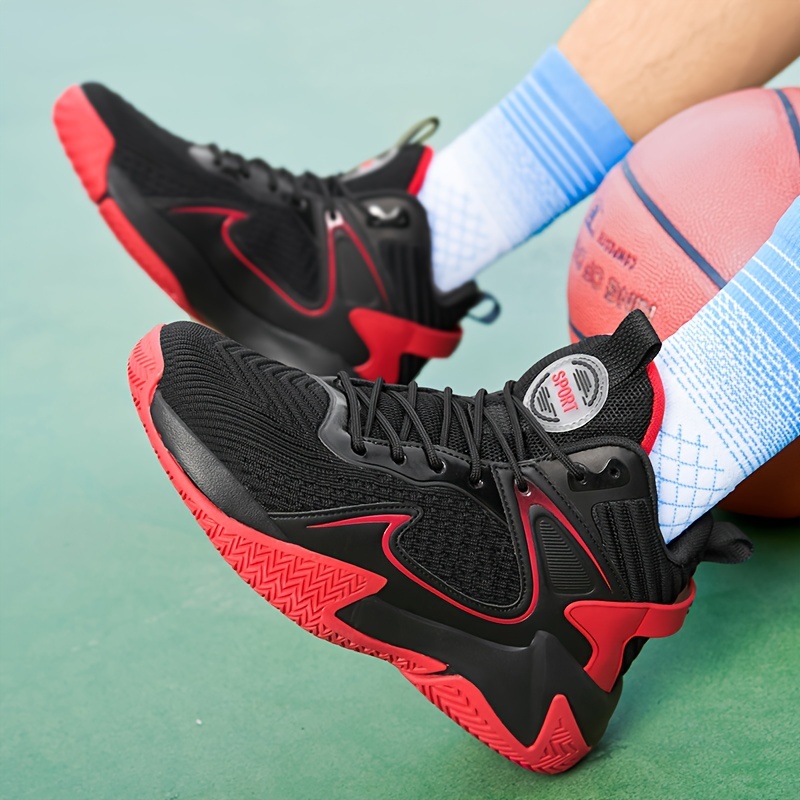 1 par de zapatos de baloncesto de malla transpirable para hombre de cuatro estaciones de ocio de gran tamaño con suela antideslizante para correr