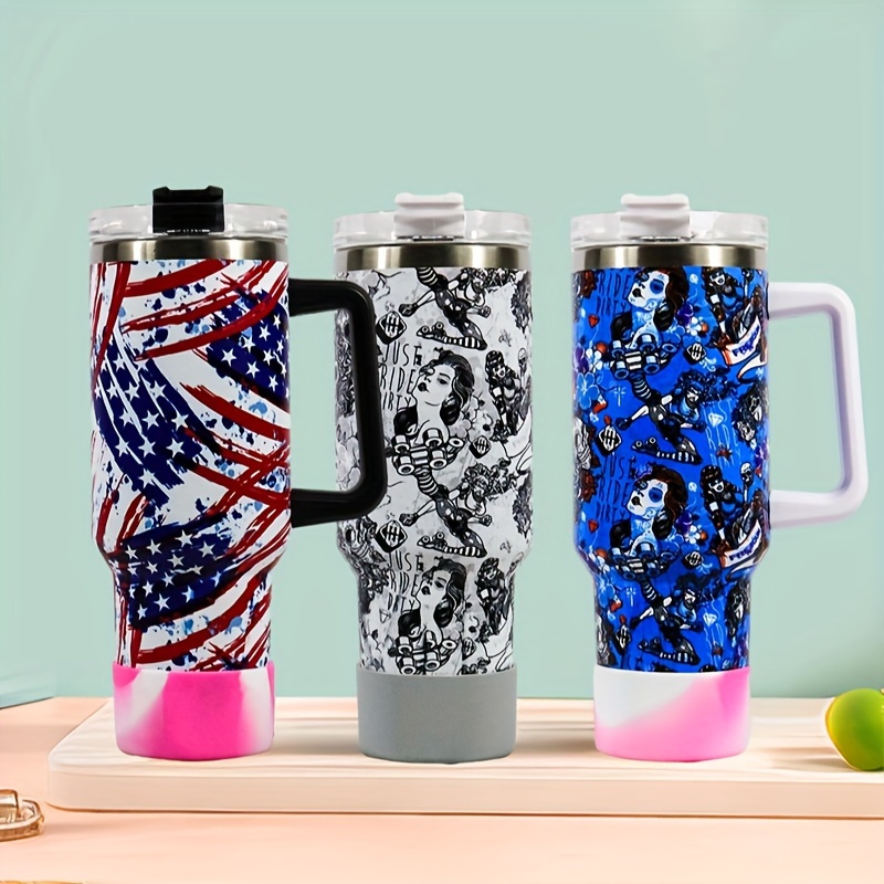 40oz Foliage and Branch Design Stainless Steel Water Tumbler - Perfect for  Outdoor Camping, Driving, and Hiking - Includes Car Mug with Handle and Lid  in 2023