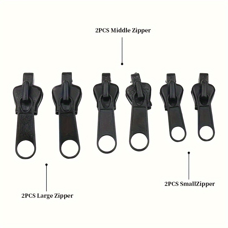 6pcs Instant Zipper Repair Kit With Universal Design & Multiple Sizes,  Replacement Zipper