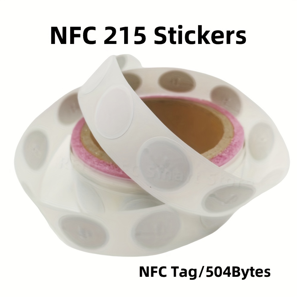 SANPOPO NFC-Tag-Karten, programmierbar, NFC, 215 Etiketten, PVC, NTAG215,  selbstklebende Rückseite, rund, 25 mm, 504 Byte Speicher für Android iPhone  und alle NFC-fähigen Geräte, 50 Stück : : Bürobedarf & Schreibwaren