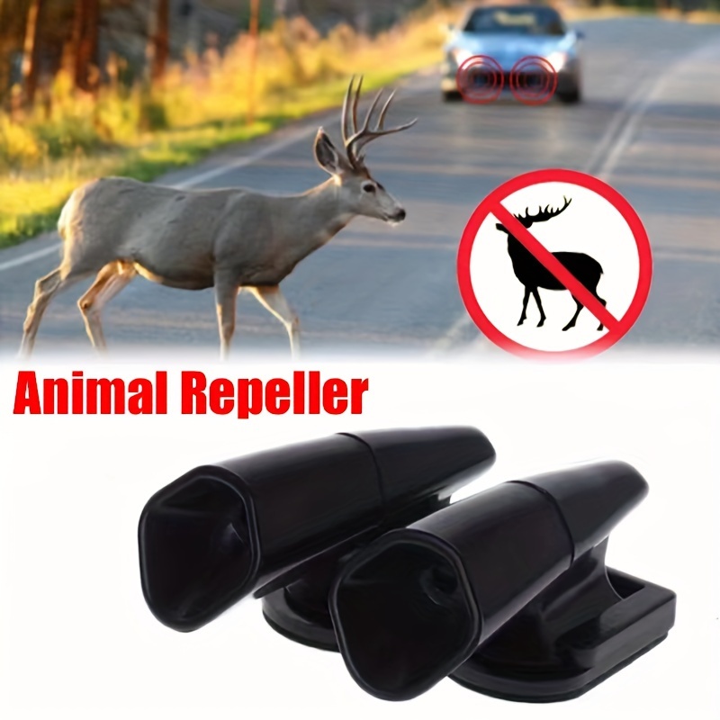 1 Pair Car Alarm Animal Repeller Deer Snake Dog Collision Ultrasonic  Repeller Wind Power Unique Frequency Deterrent For Motorcycle Auto Safety  Safe Fr