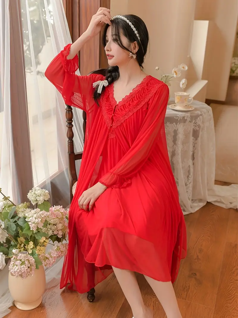 Sexy Solid Flounce Sleepwear Sexy Solid Flounce Sleepwear