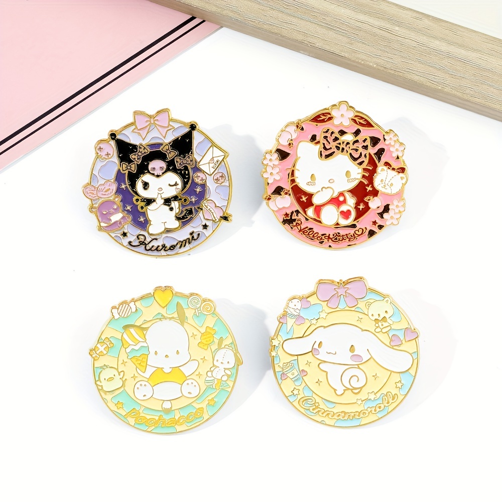 Sanrio College Style Badge Hello Kitty Enamel Pins Kawaii Kuromi