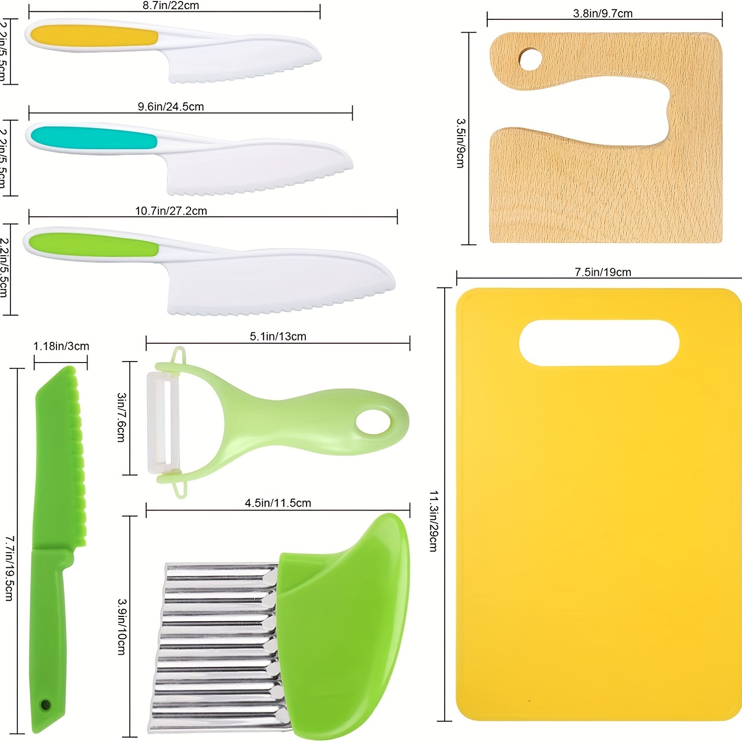Super cute cartoon kitchen knife set (with free chopping board