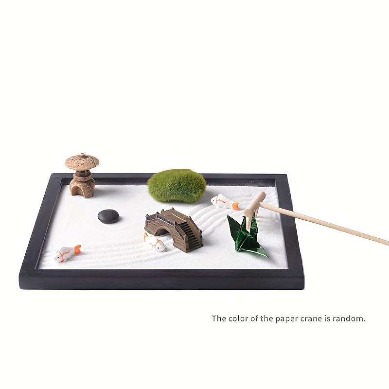 Kit da giardino zen giapponese per scrivania Tavolo da ufficio Mini Zen  Sand Garden Kit per la meditazione