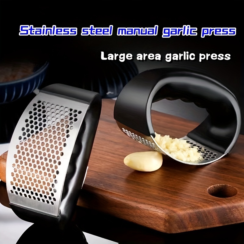 Stainless Steel Garlic Press and Peeler - Easy to Use Manual