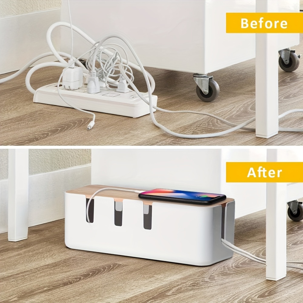 Cable Management Box, Power Strip Holder, Floor Socket Hider, Desktop Power  Cord Organizer, Tv Cord Cover, Cord Storage Device, Extension Cord Hider,  Office Power Cord Concealer - Temu