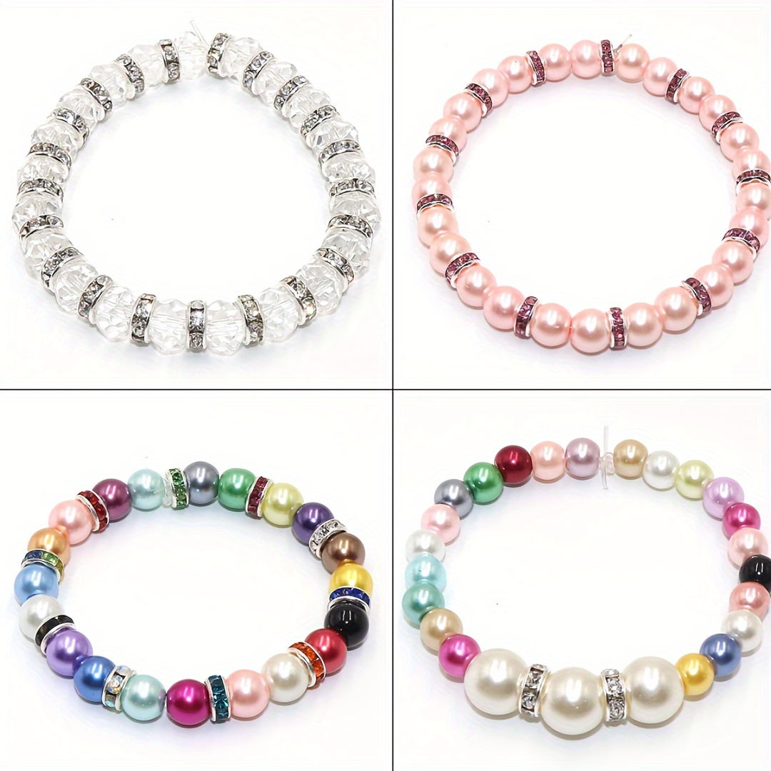 Silver plated Crystal Round Spacer Beads Large Hold Beads - Temu