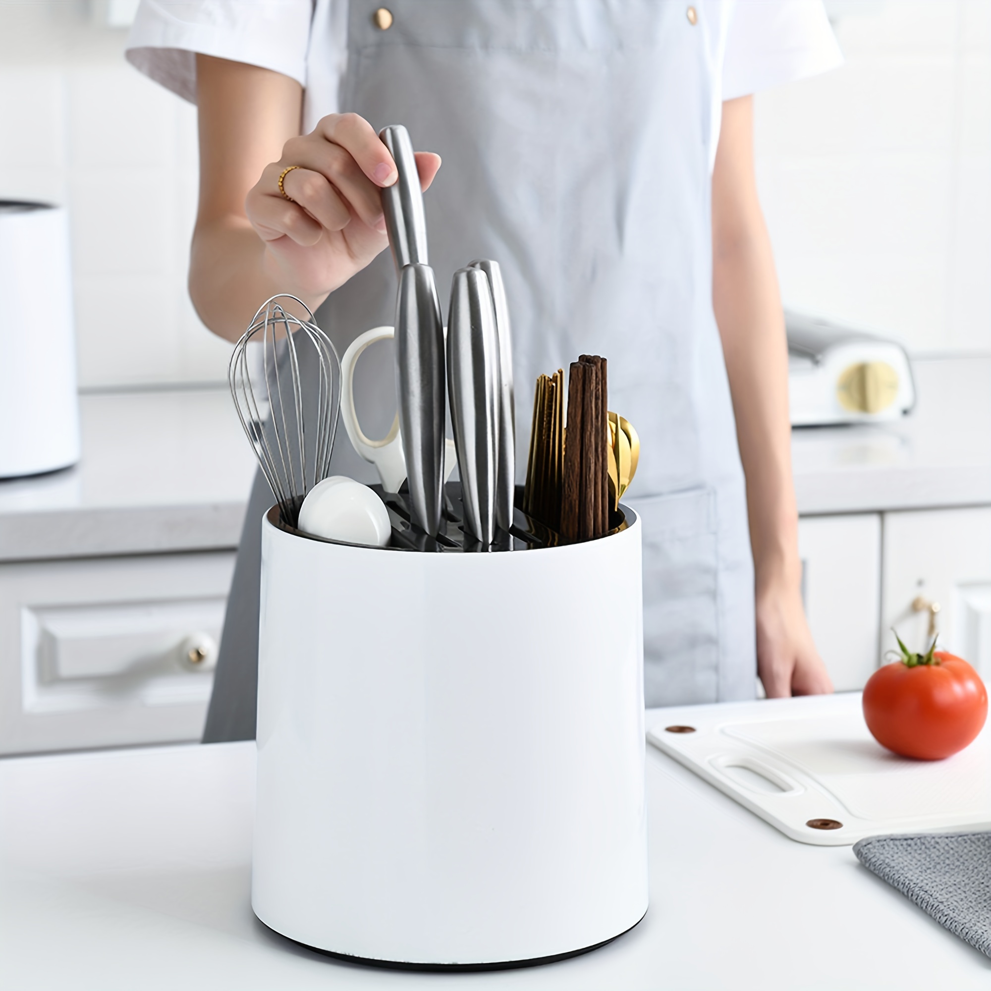 Knife Block Rotating Universal Knife Block Holder Knife - Temu