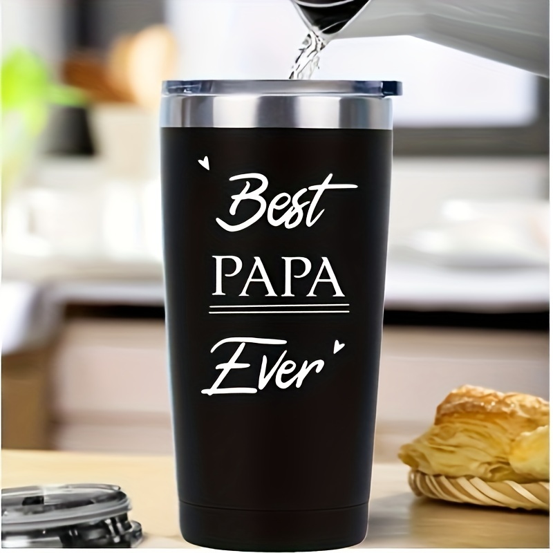 Papa Bear Cup Stainless Steel Tumbler Funny Print Double - Temu