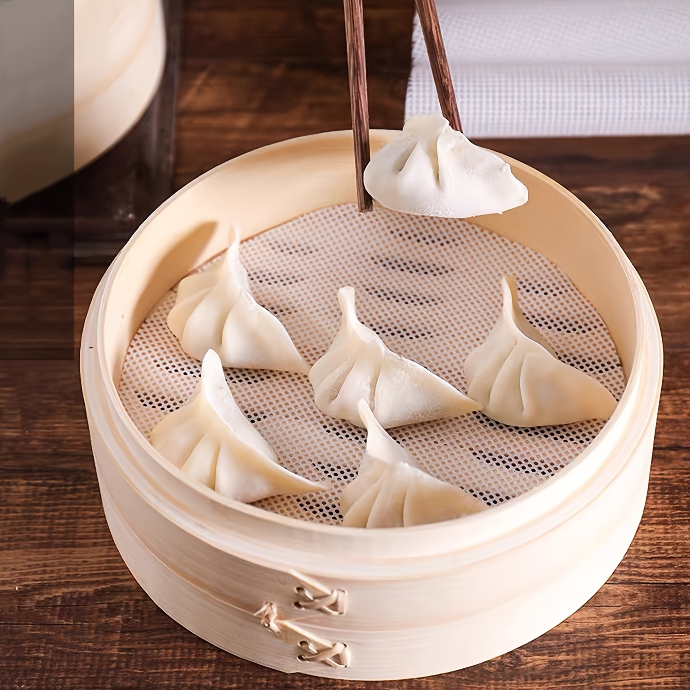 Reusable Non stick Silicone Steamer Liner With Bamboo Mesh - Temu