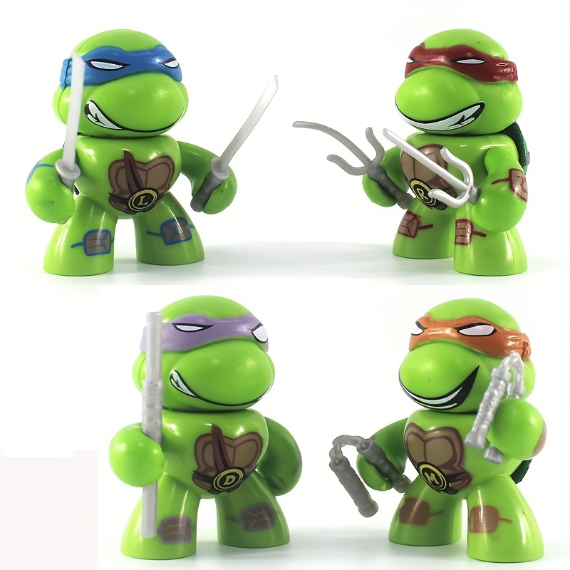 4Pcs Teenage Mutant Ninja Turtles Mini Action Figures Toy Gifts Tmnt  Collection