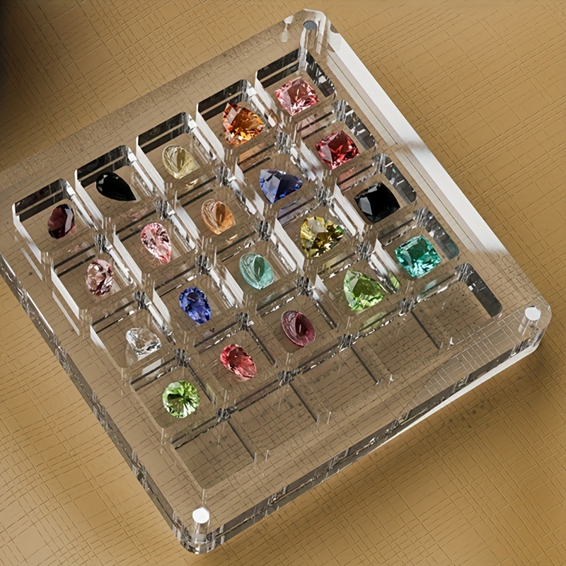 Acrylic Nail Art Storage Box Detachable Rhinestone Beads - Temu