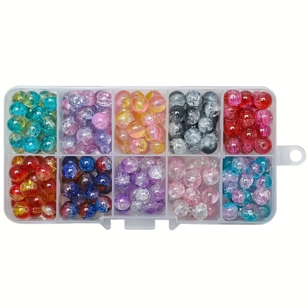 10 Colors Boxed Crushed Glass Two color Gradient Beads - Temu