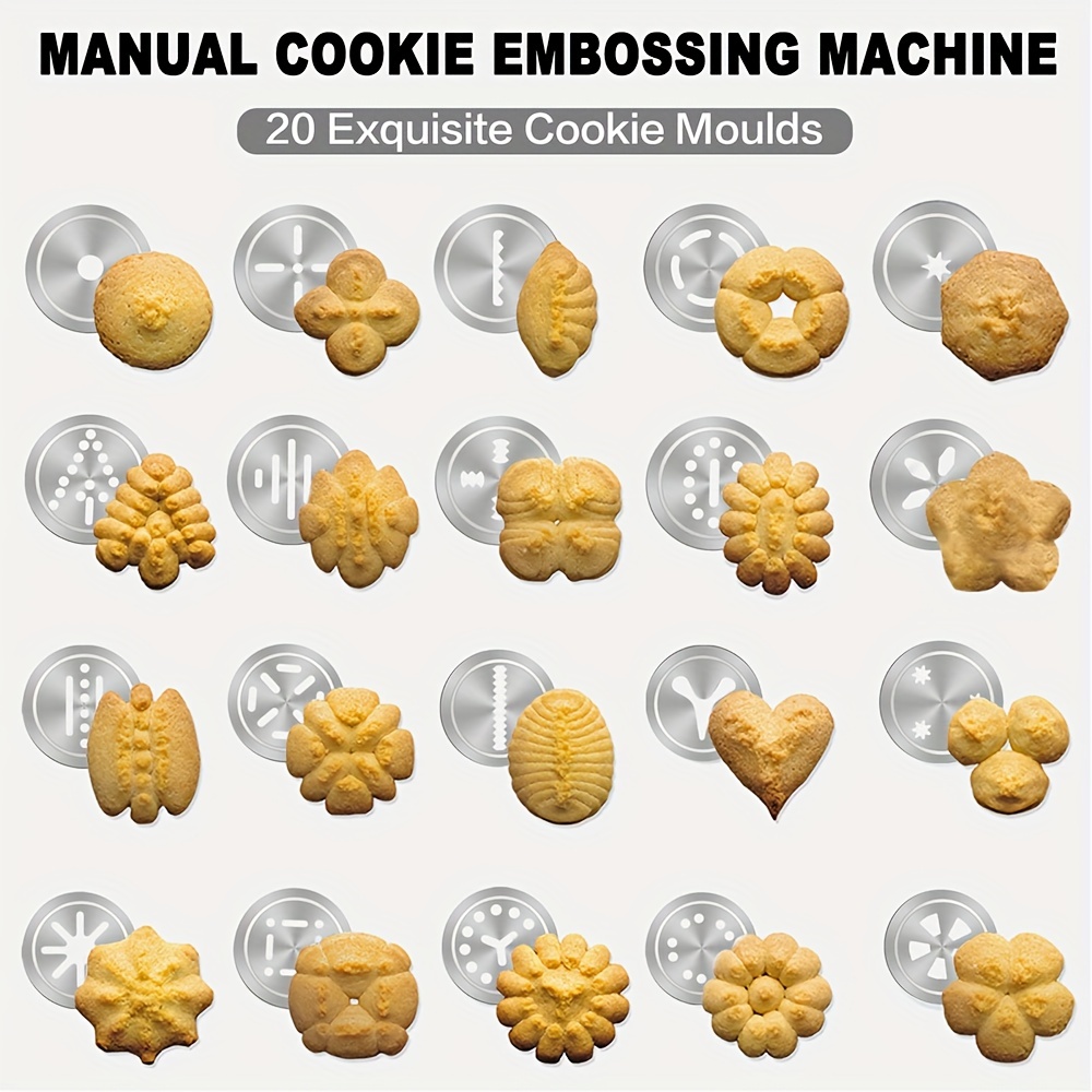 Cookie Press Gun Kit Manual Cookie Maker With 13 Cookie Mold - Temu