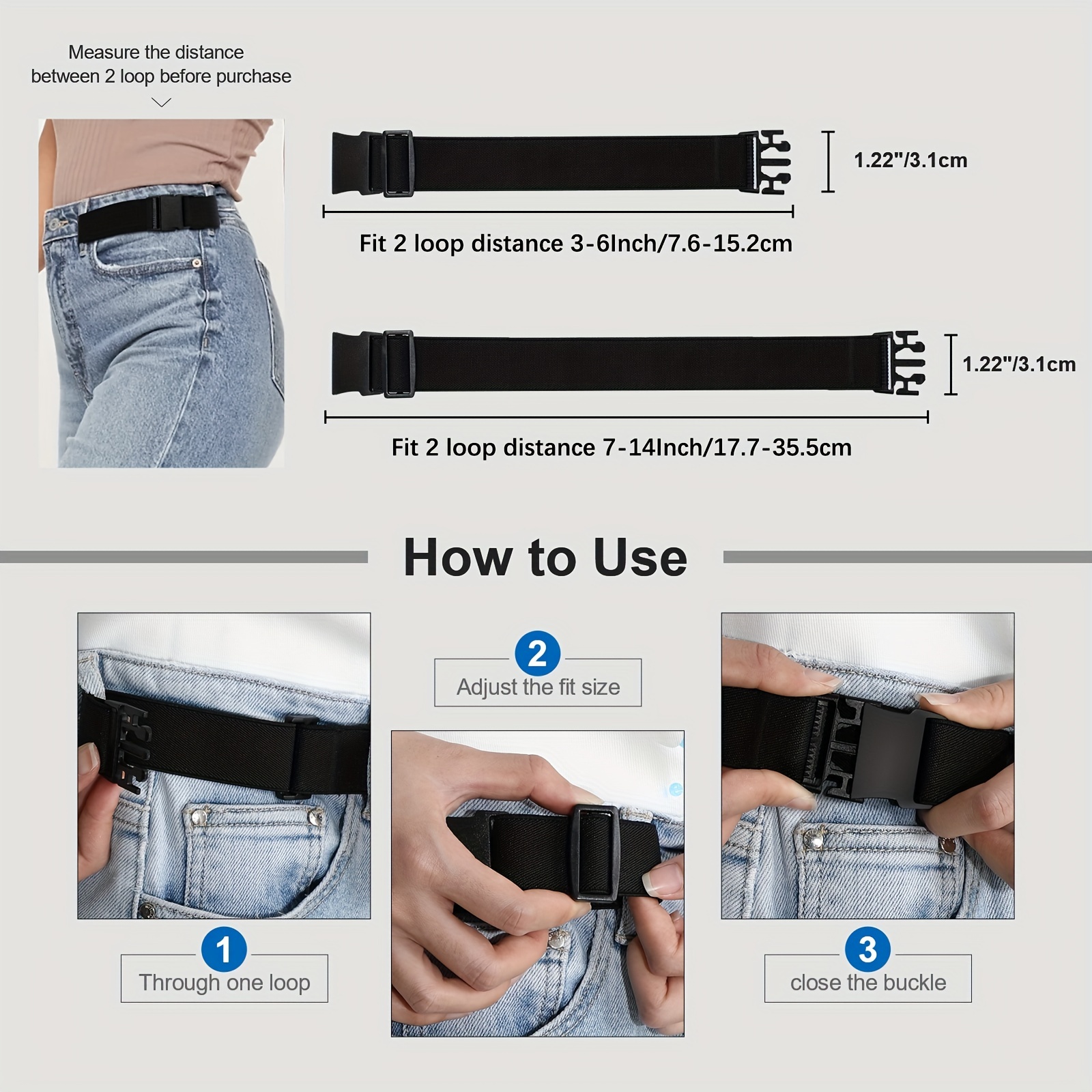 Ruicyg Man And Women No Buckle Elastic Belts For Jeans Invisible Pants  Adjuster With Flat Buckle Fit Belt Loop - Temu