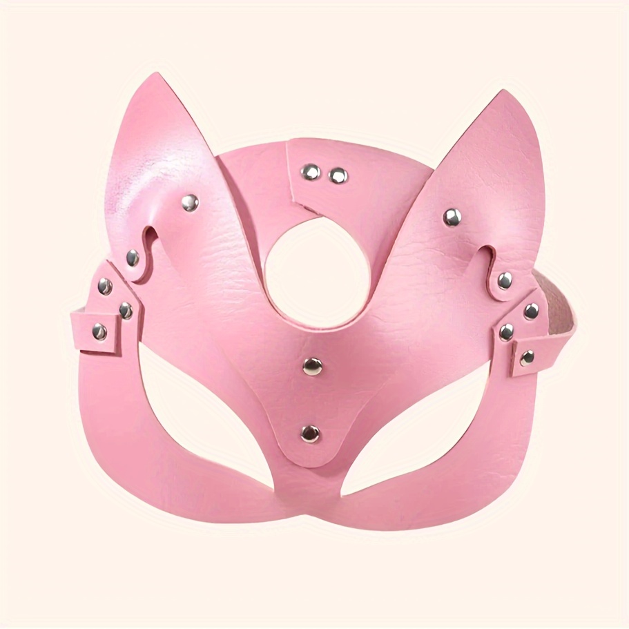 Fox Ears Masks Punk Cosplay Party Halloween Half Face Mask Temu