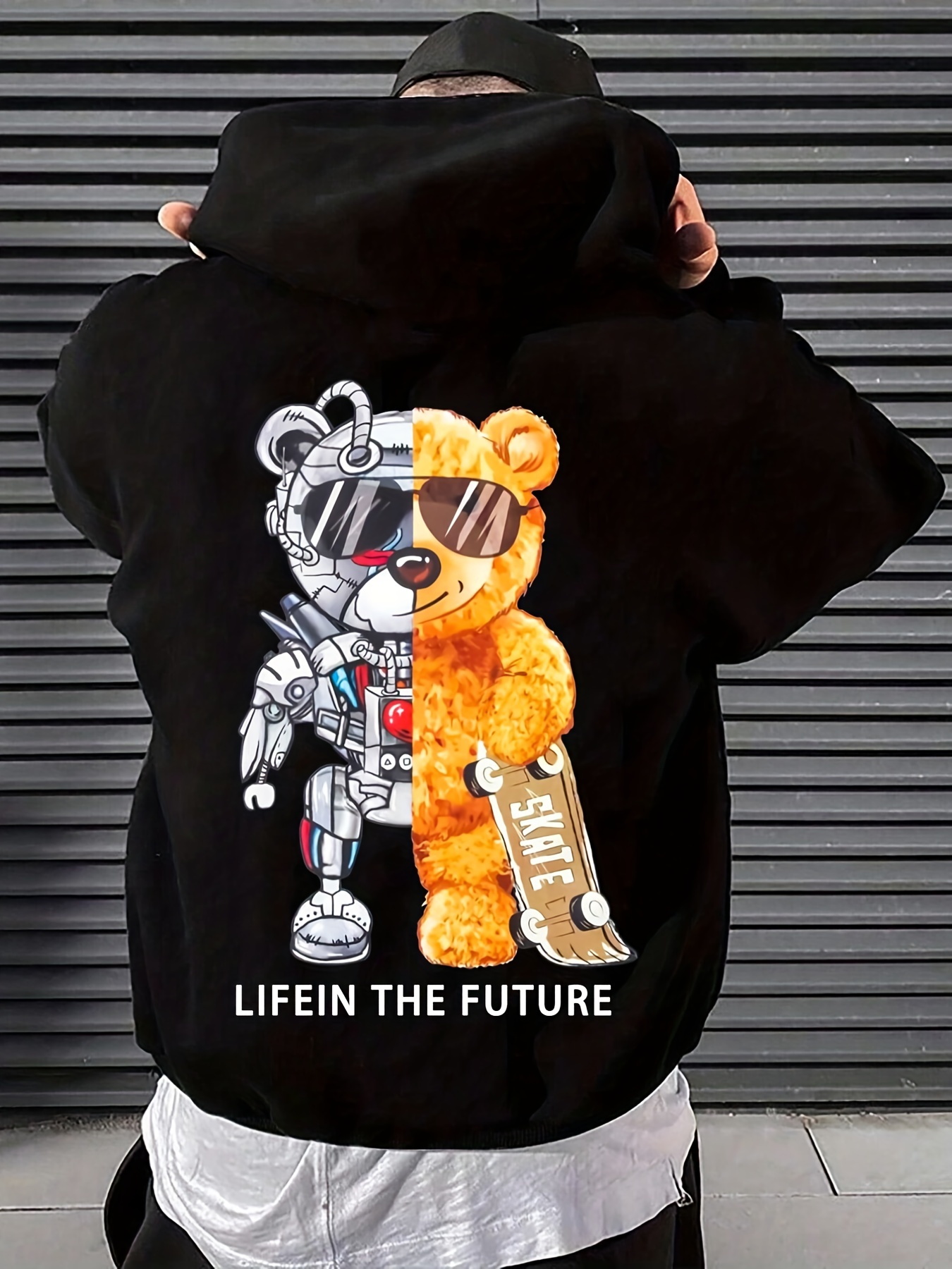Trendy Bear Print Hoodie, Cool Hoodies For Men, Men's Casual Graphic Design  Pullover Hooded Sweatshirt With Kangaroo Pocket Streetwear For Winter Fall,  As Gifts - Temu