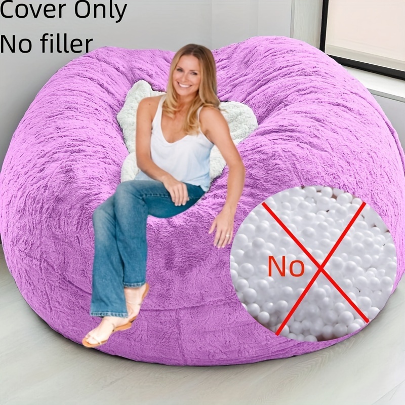 1pc Large Faux Fur Bean Bag Cover (Without Filler) Bean Bag Chair Cover (Only Cover Without Filler) For Living Room Bedroom Home Decor