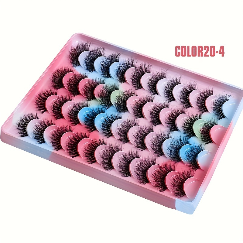 20 Pairs 3D Mink False Eyelashes Thick Volume Messy Curly Faux Lashes Packs