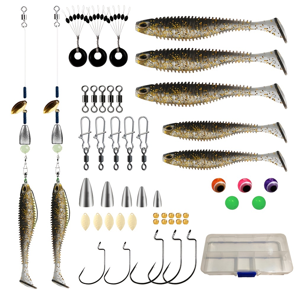 Texas Rig Set Bass Fishing Bullet Weight Space Bean Sequin - Temu Italy