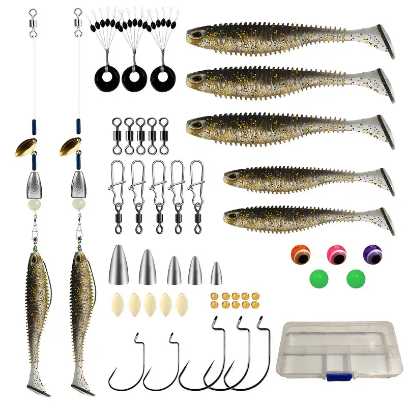 Texas Rig Set Bass Fishing Bullet Weight Space Bean Sequin - Temu