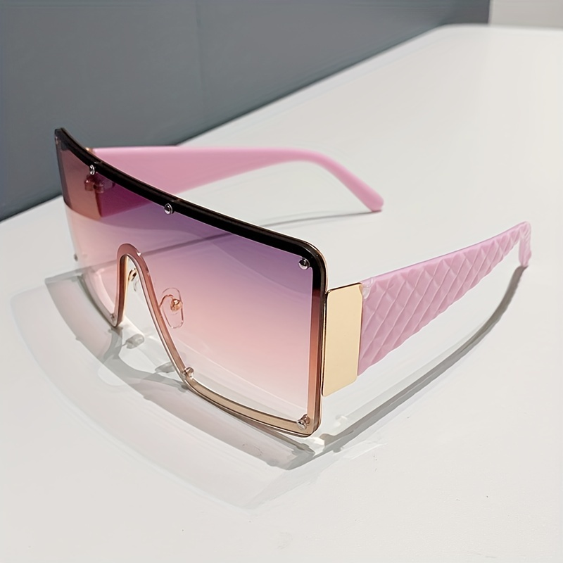 Y2K Gradient UV400 One Piece Sunglasses with Rivets