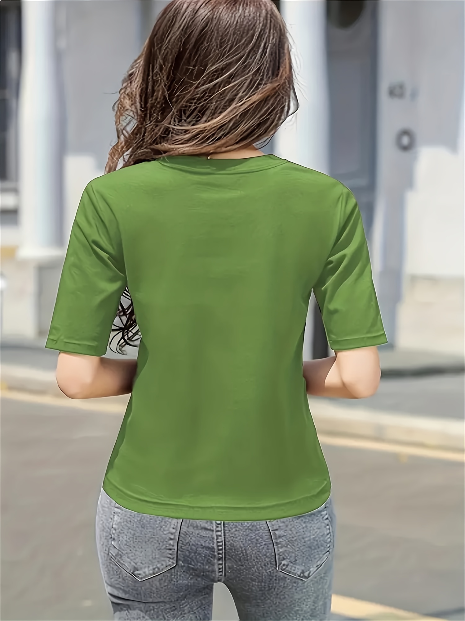 Women Green Solid Casual Stylized Neck Top