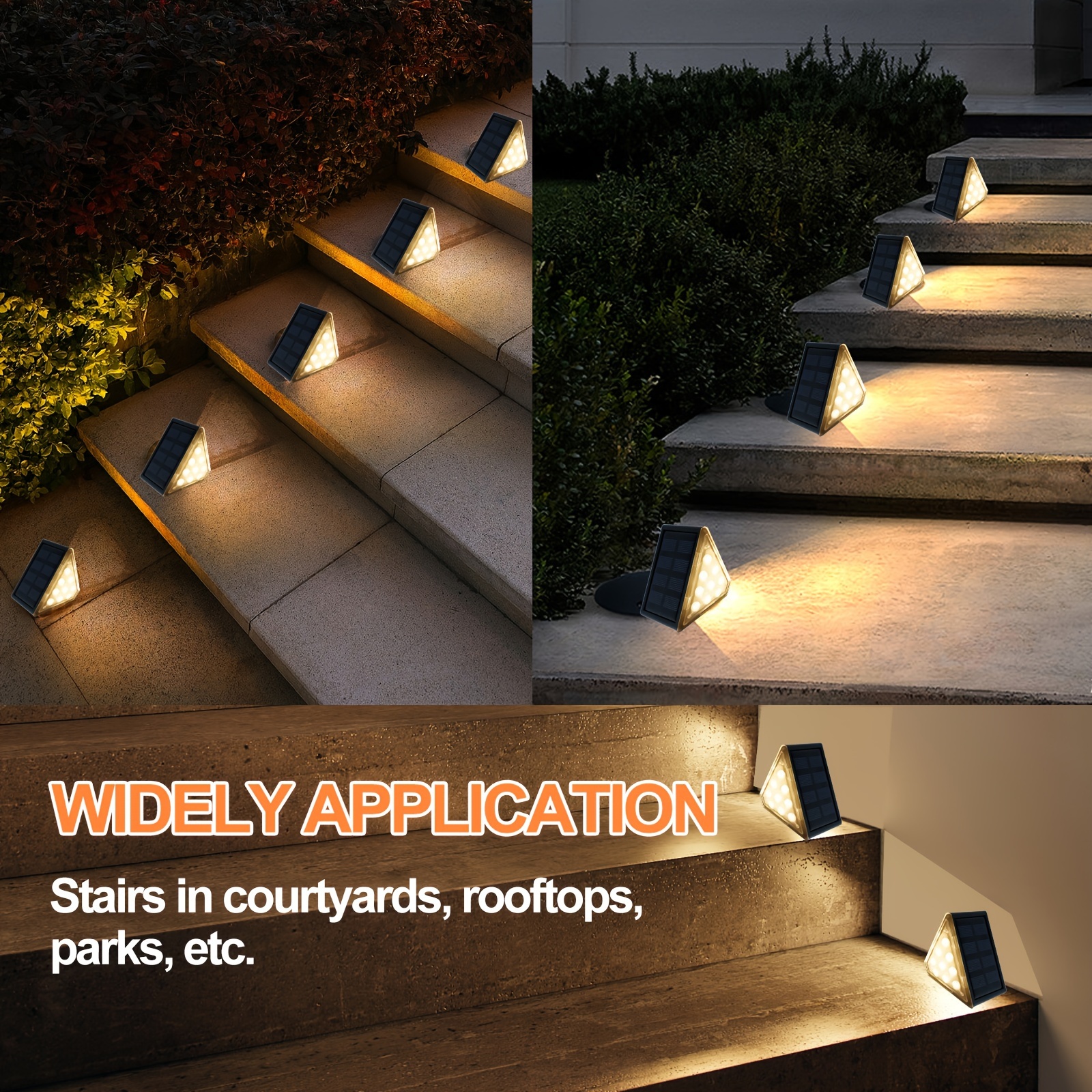 

6pcs Solar Outdoor Step Lights, Led Step Lights,outdoor Waterproof, Yard Lighting Decoration,staircase Fence Wall Garden Patio Villa Driveway Pedestrian Access Lights