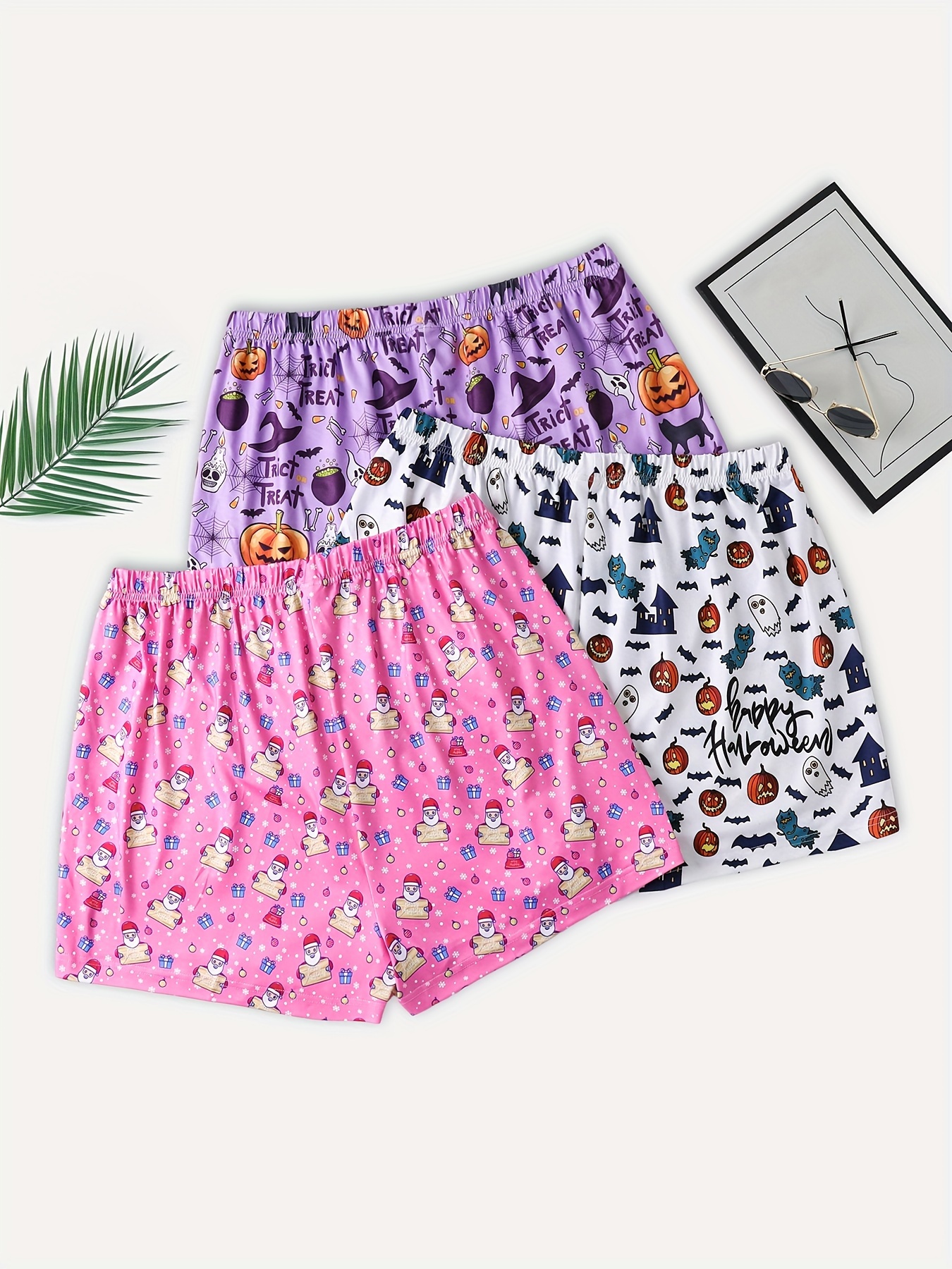 Plus Size Party Lounge Bottoms Set Women s Plus Santa Claus Temu