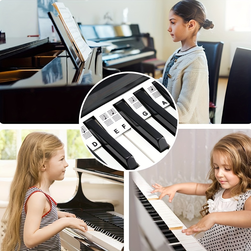 Amovible 88 touches Piano Keyboard Note Étiquettes Réutilisable Silicone  Piano Notes Guide Autocollants