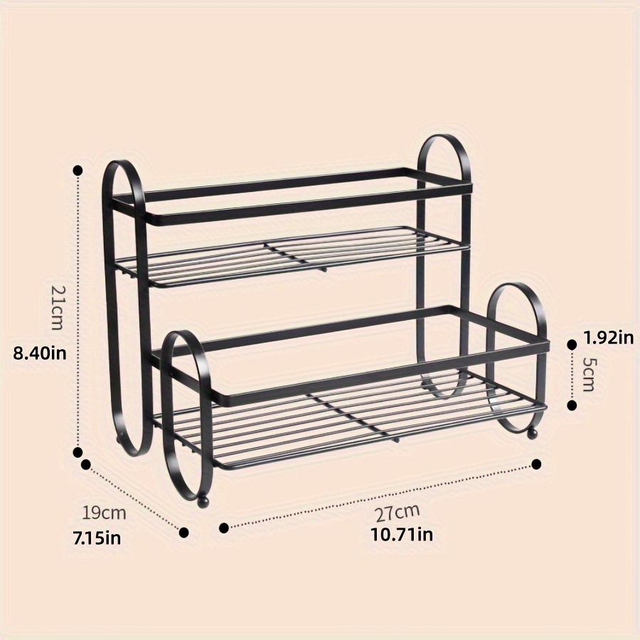 Double Layer Bathroom Organizer Storage Rack Iron Shelf Makeup Organizer  Bathroom Accessories Storage Display Rack Holder