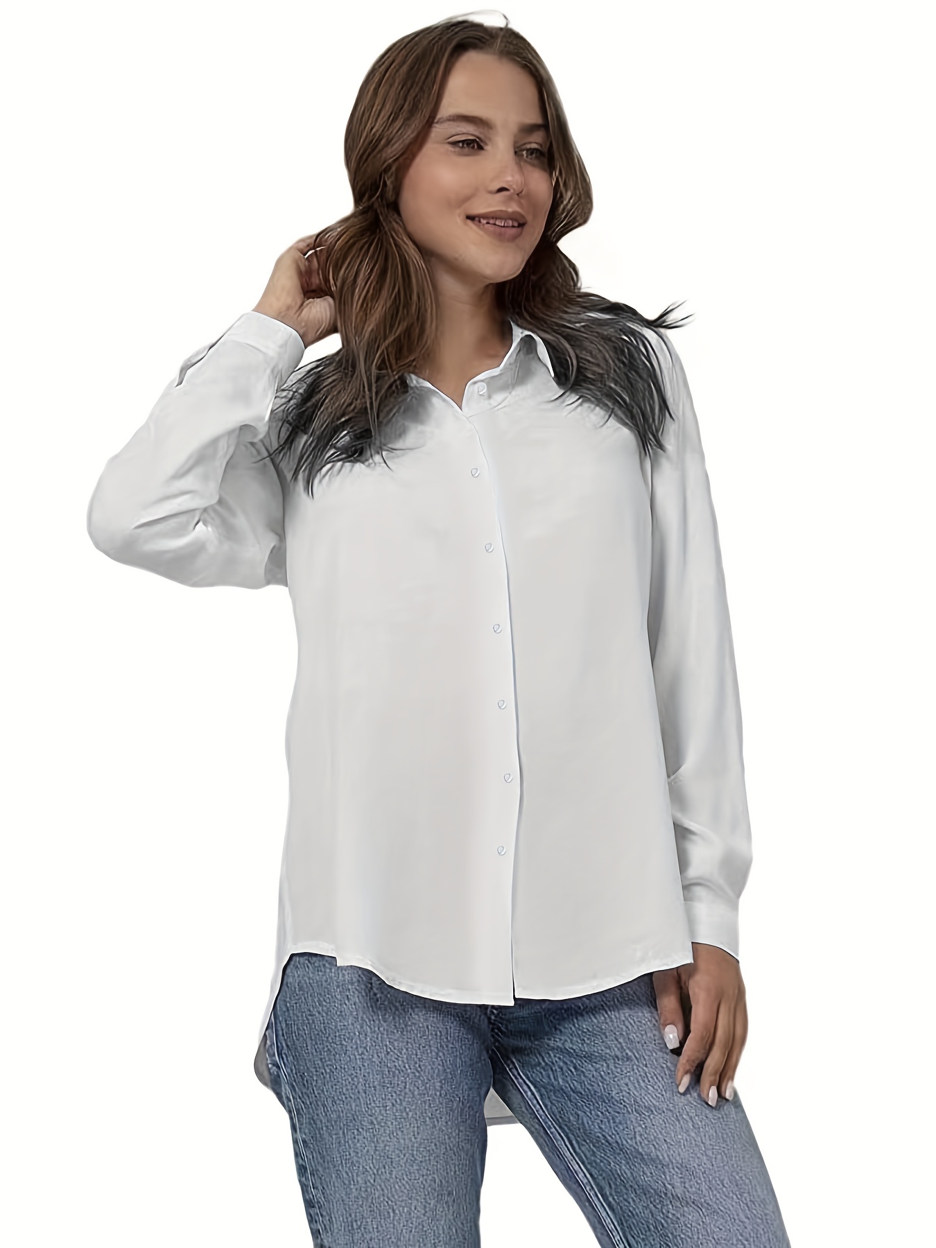  Plus Size Shirts for Women Summer Casual Button Tops