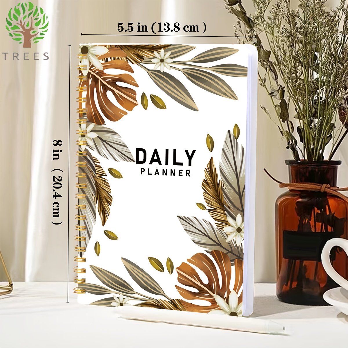Trees Daily To Do List Notebook Spiral Undated Schedule - Temu Germany