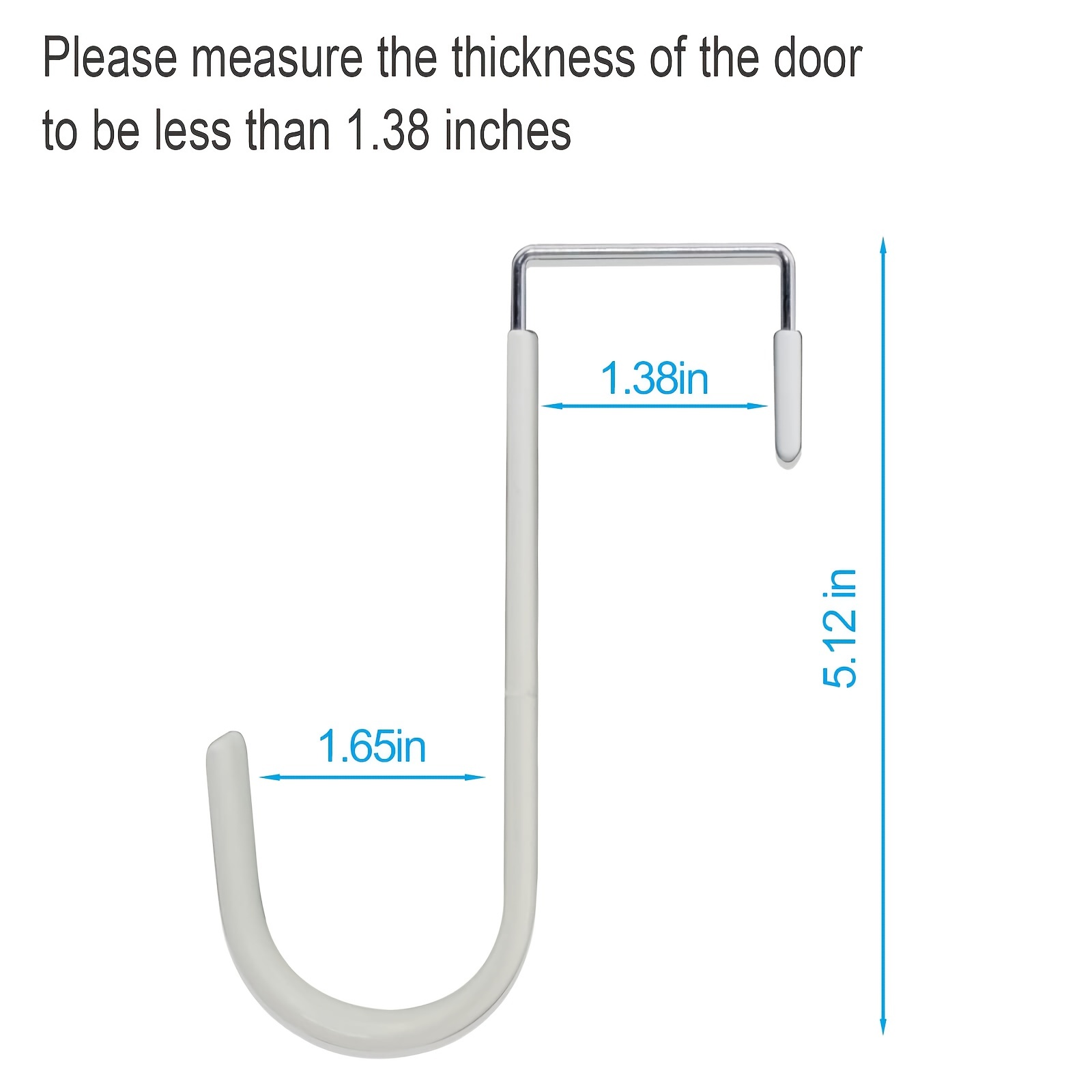 Peasulin 6 Pack Over The Door Hooks, Door Hangers Hooks, Soft Rubber  Surface Prevents Scratches, White Door Hooks for Bathroom, Living Room,  Kitchen