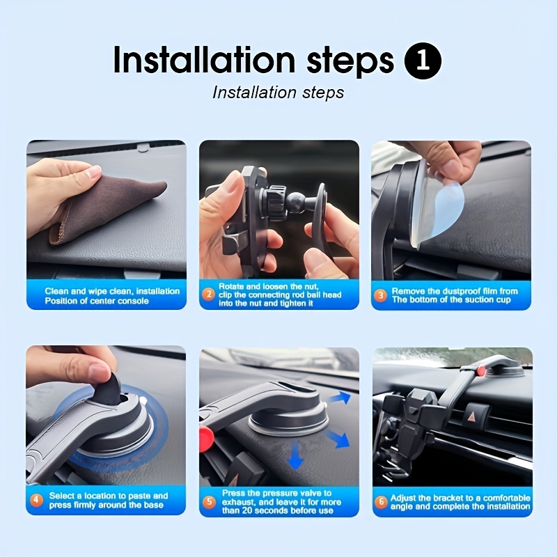 universal phone mount for car hands free car phone holder mount automobile cell phone holder car for dashboard fit for all smartphones strong suction cup car phone holder for gps navigation and hands free calling