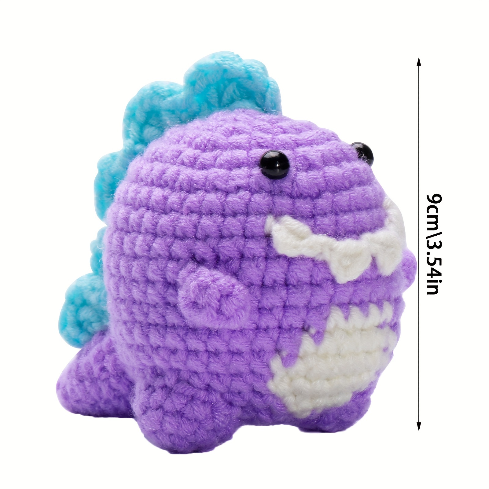 Non-Finished Dinosaur DIY Animal Beginners Crochet Kit for Adults and Kids  with Crochet Accessories and Instructions (Color : Pink)