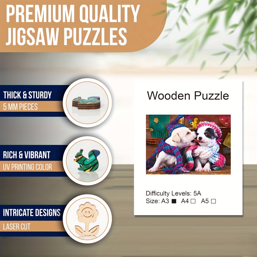 Wooden Dog Puzzle Special shaped Animal Jigsaw Puzzle Adult - Temu