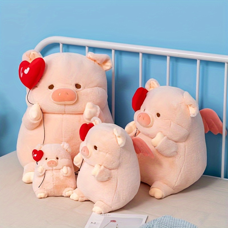 1pc, Pink Heart-shaped Pig Plush Toy, Very Suitable For Home Decoration,  Shopping Malls, Hotels, Sofas, Car Decoration, Car Pillows, Desktops,  Bedding