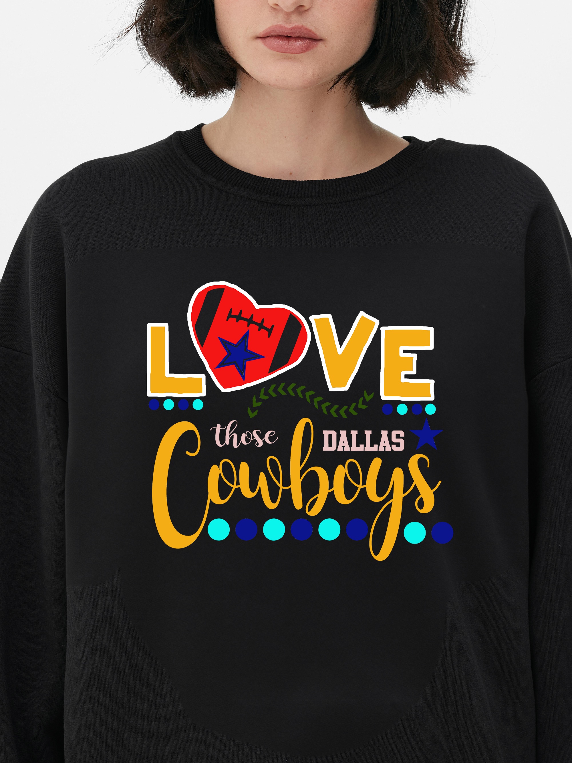 Dallas Cowboys Fashion Colour Logo Hoodie - Womens