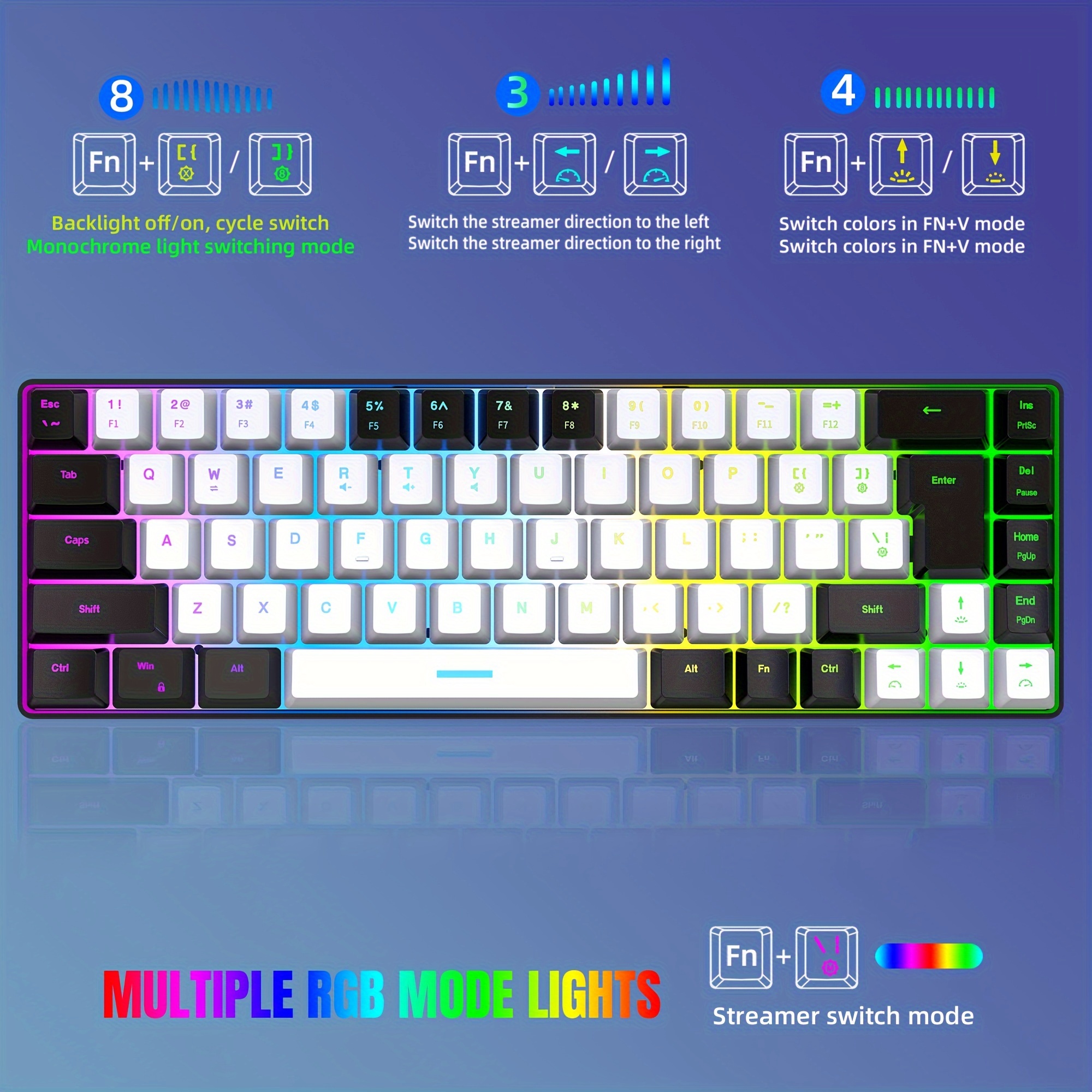 Clavier De Jeu Filaire À 60 %, Clavier Ultra-petit Rétroéclairé RVB, Petit  Clavier 68, Pour Jeux PC/Mac, Dactylographes, Voyages, Voyage D'affaires