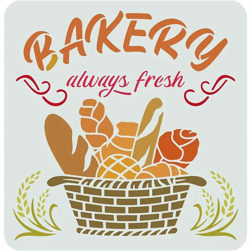 Bakery Stencil Bread Basket Stencil Reusable French Bakery - Temu