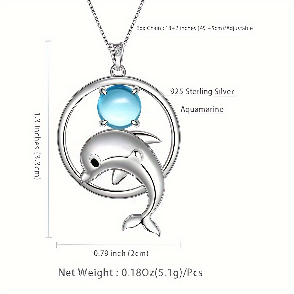 Aquamarine on sale dolphin necklace