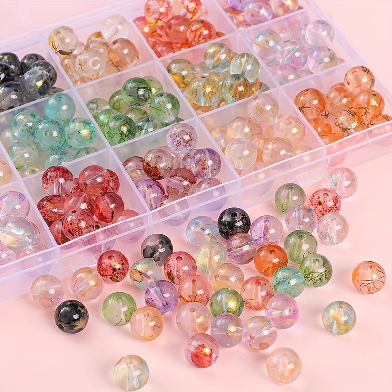 Glass Crackle Beads Handmade Beading Beads Glass Loose Beads - Temu