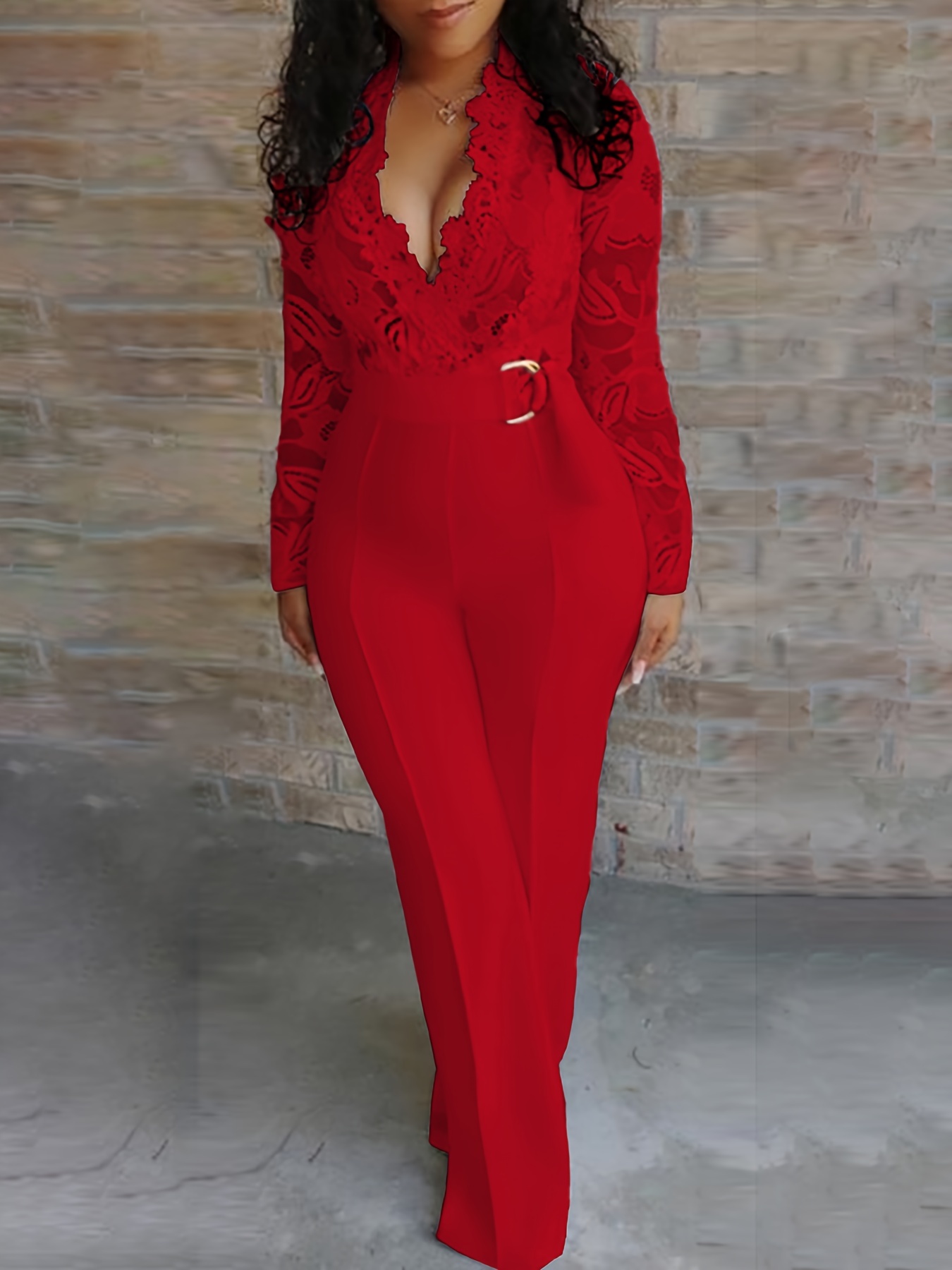 Stunning Lace Panel Jumpsuit for Tall Women