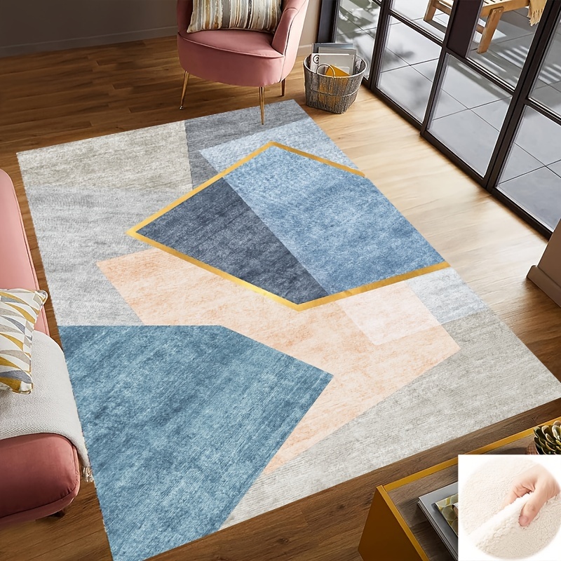 Alfombras para sala de estar, alfombra moderna de plumas azules, alfombra  grande para dormitorio, comedor, sala de estar, decoración del hogar, 31.5  x