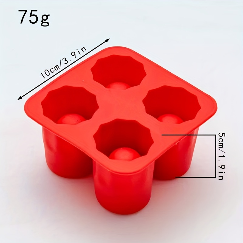Silicone Shot Glass Ice Molds, Ice Cube Trays For Freezer With 4