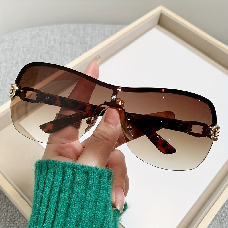 Frameless Vintage Ladies Stylish Design Oversized Square Sunglasses For Women  Luxury Sunglasses Sun Protection Lenses - Temu